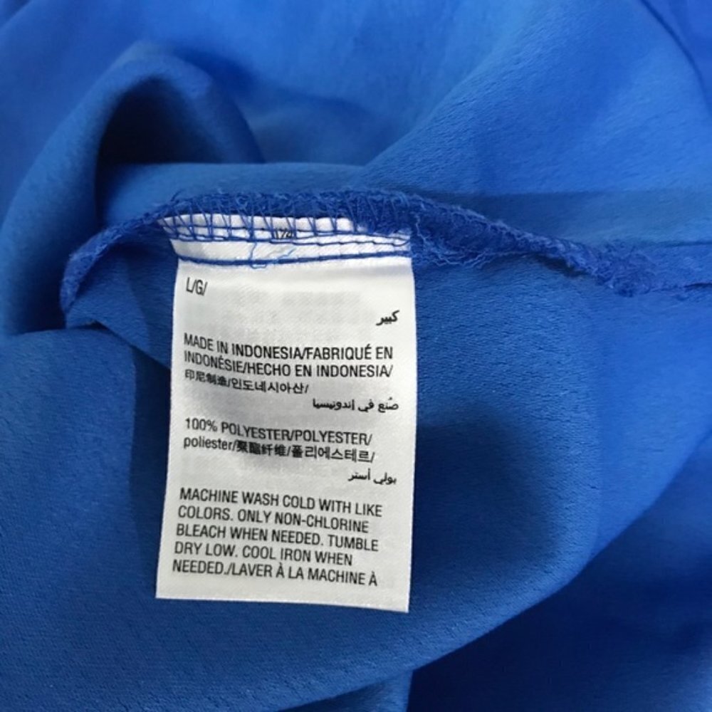 Alfani Royal Blue Textured Blouse Piped Flutter size Large new with tags#4 - Picture 8 of 8